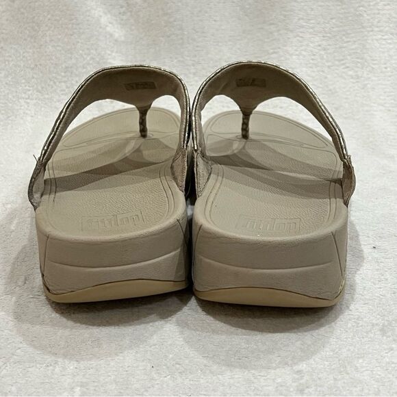 FitFlop Lulu Metallic Snake Flip-Flop Size 10 - Picture 9 of 14